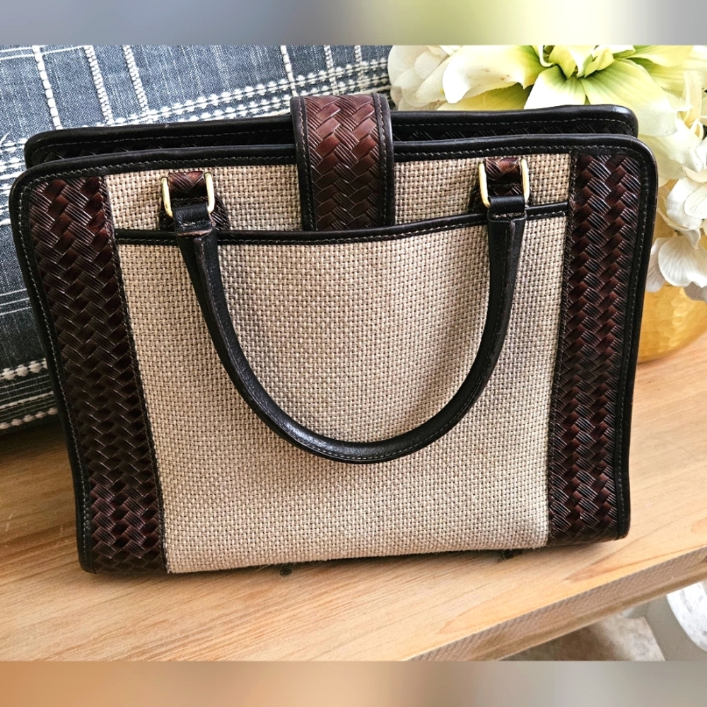 Vintage Brahmin Addison Li Taupe Harbor Handbag - Picture 3 of 8